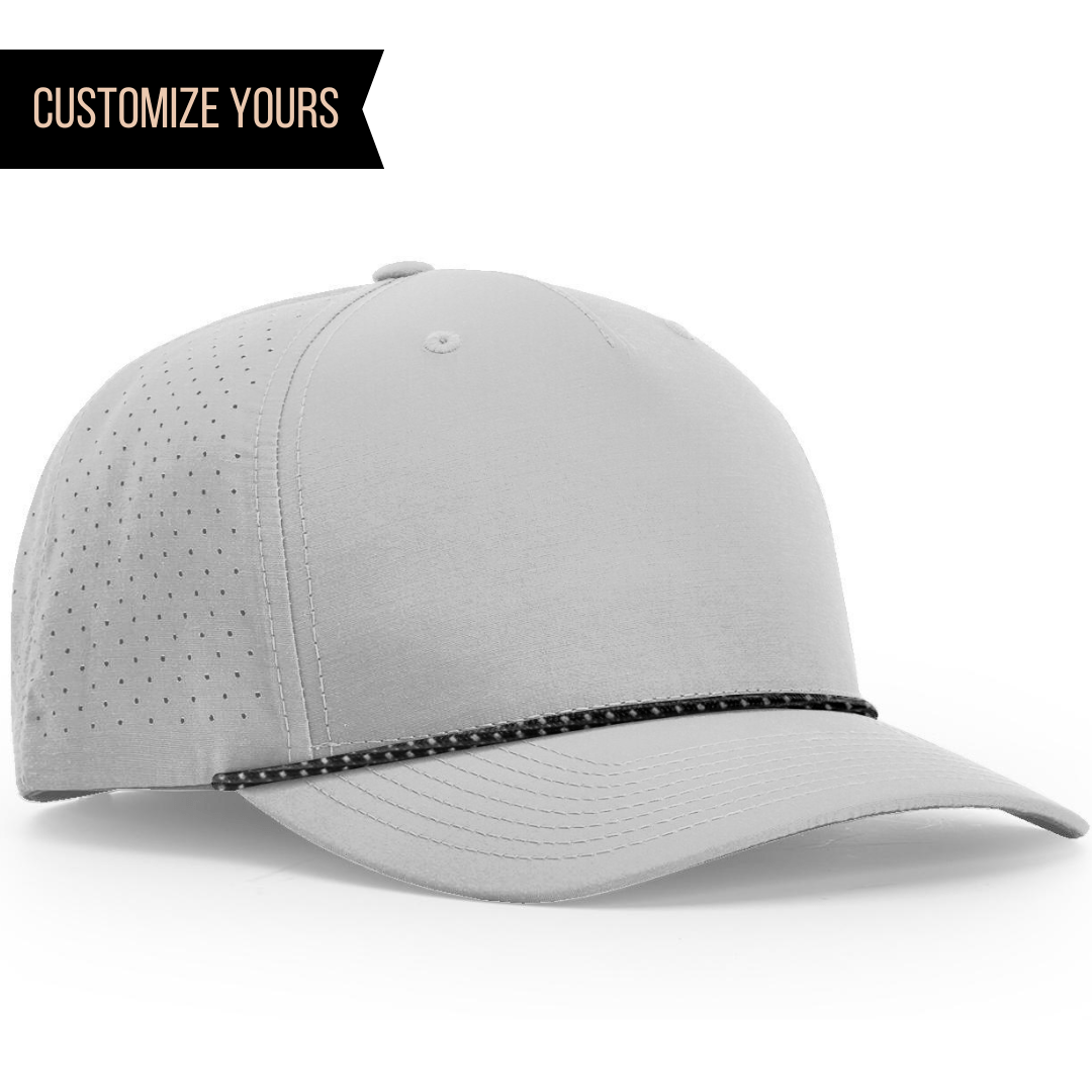 customize yours Richardson 355 | LASER PERFORATED PERFORMANCE ROPE CAP five-panel Mid profile Snapback Lightweigth Stay-Dri moisture managment technology laser perforated for enhanced airflow