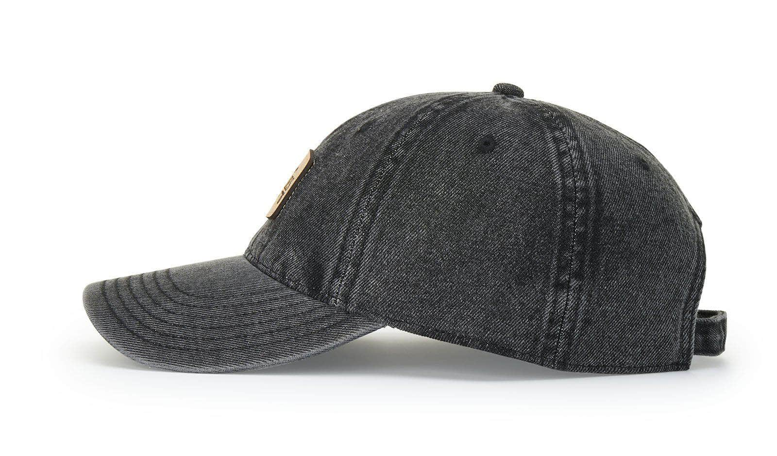 side view Richardson 382 - Distressed Snow Washed 100% Cotton Canvas Unstructured Dad Hat Bulk Custom with Your Logo decorated in the usa