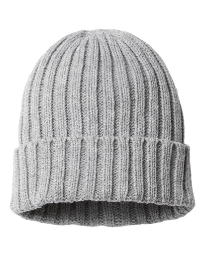 SHORE – Sustainable Recycled Cable Knit Beanie | Custom Beanies with Your Logo in Bulk-Light Grey Melange-Dekni-Creations