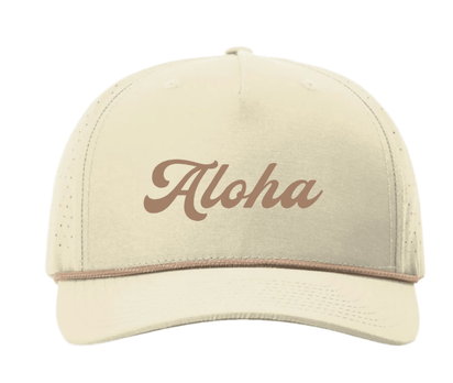 Aloha Laser-Perforated Recycled Golf Rope Hat – 3D Puff Embroidery (Wholesale)