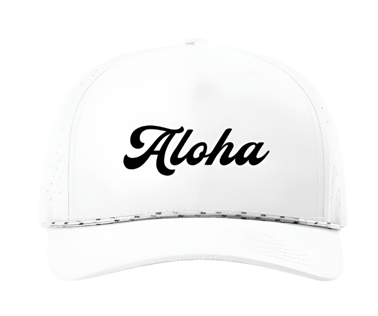 Aloha Laser-Perforated Recycled Golf Rope Hat – 3D Puff Embroidery (Wholesale)