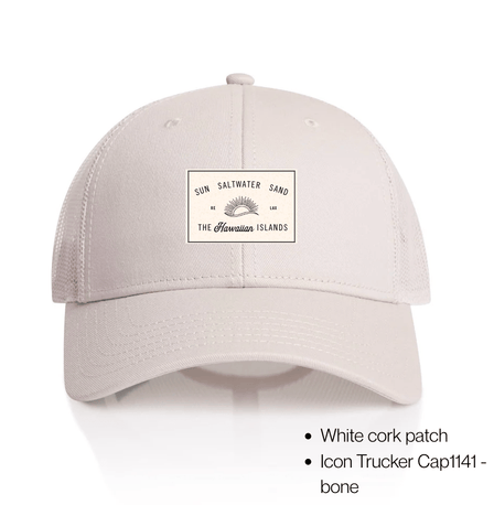Sun Saltwater Sand White Cork Patch Trucker Cap