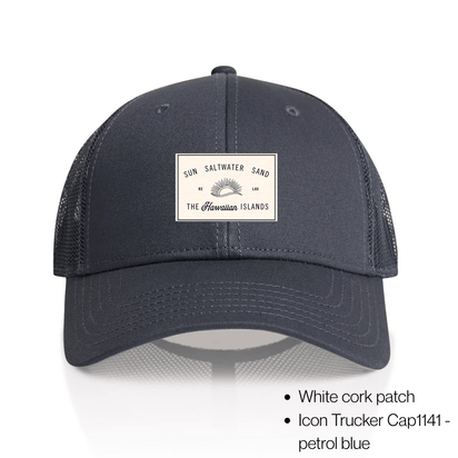 Sun Saltwater Sand White Cork Patch Trucker Cap