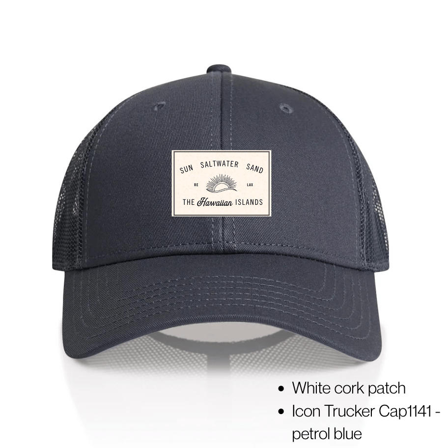 Sun Saltwater Sand White Cork Patch Trucker Cap