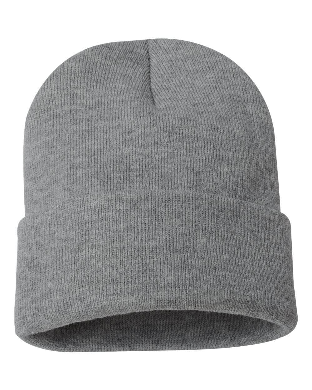 Sportsman SP12 – Solid Knit Beanie Stocking Cap | Custom Beanies with Your Logo in Bulk-Dark Heather Grey-Dekni-Creations