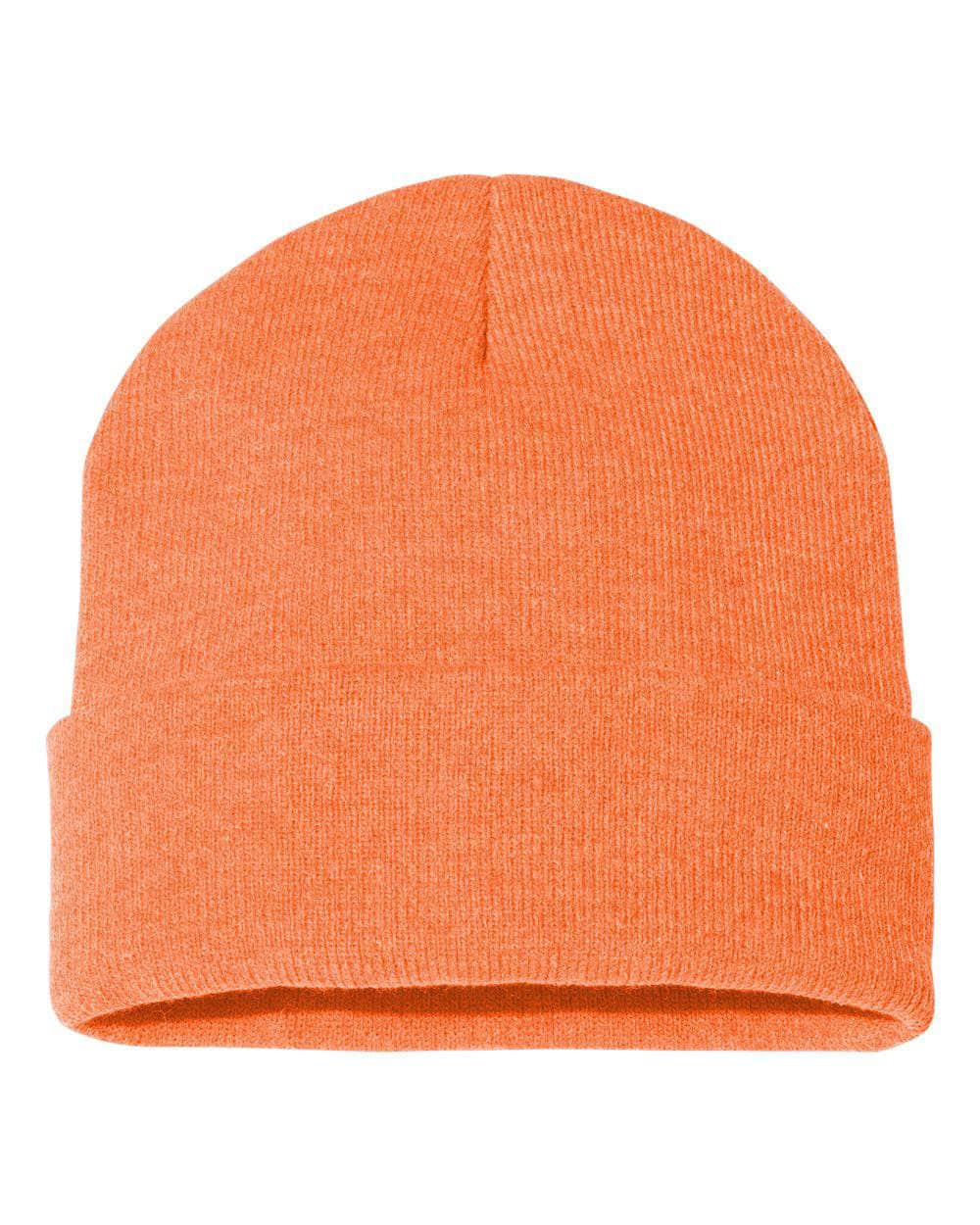 Sportsman SP12 – Solid Knit Beanie Stocking Cap | Custom Beanies with Your Logo in Bulk-Heather Orange-Dekni-Creations