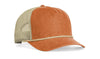 orange Richardson Bachelor 939 5-Panel Washed Cotton Rope Snapback Hat with custom logo in leather patch and embroidery in bulk