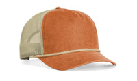 orange Richardson Bachelor 939 5-Panel Washed Cotton Rope Snapback Hat with custom logo in leather patch and embroidery in bulk