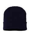 navy maroon customized CAP AMERICA TKN24 made in usa beanie with custom logo of leather patch, woven tag, or embroidered patch bulk pricing