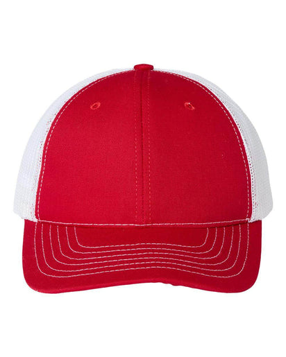 USA100 – Made in USA Trucker Hat | Custom Hats with Your Logo in Bulk-Red/White-Dekni-Creations