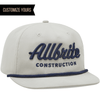   White/navy BA671 5-Panel Rope Golf Cap custom 3d puff embroidered hats with your logo