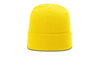 yellow  richardson r18 custom logo folded tag stocking hat beanie with cuff   in bulk with leather tags, woven labels, embroidered patches