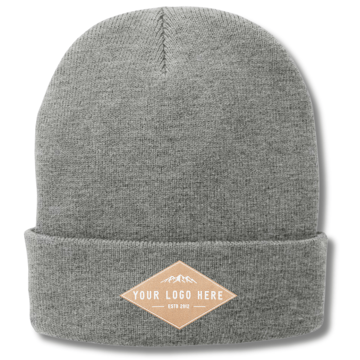 CP90L Port & Company® – Fleece-Lined Cuffed Knit Beanie | Custom Hats with Your Logo in Bulk-woven-patch-Dekni Creations Inc.