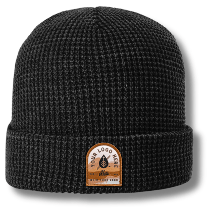C05-A – Waffle Knit Beanie | Custom Beanies with Your Logo in Bulk-printed-patch-Dekni Creations Inc.