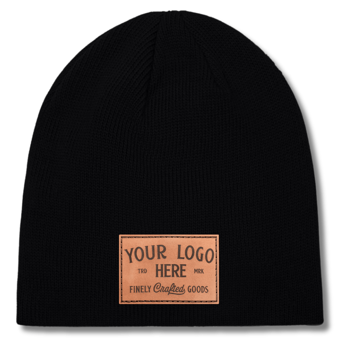 Econscious EC7040 – 100% Organic Cotton Beanie | Custom Beanies with Your Logo in Bulk-leather-patch-Dekni Creations Inc.