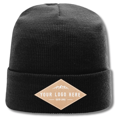 Richardson R18 – Solid Cuffed Beanie | Custom Beanies with Your Logo in Bulk-woven-patch-Dekni Creations Inc.