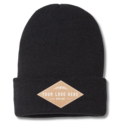 Cap America SKN24 – Made in USA Sustainable Recycled Beanie | Custom Beanies with Your Logo in Bulk-woven-patch-Dekni Creations Inc.