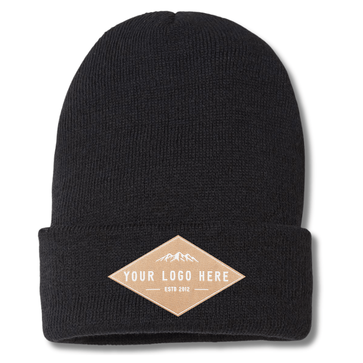 Cap America SKN24 – Made in USA Sustainable Recycled Beanie | Custom Beanies with Your Logo in Bulk-woven-patch-Dekni Creations Inc.