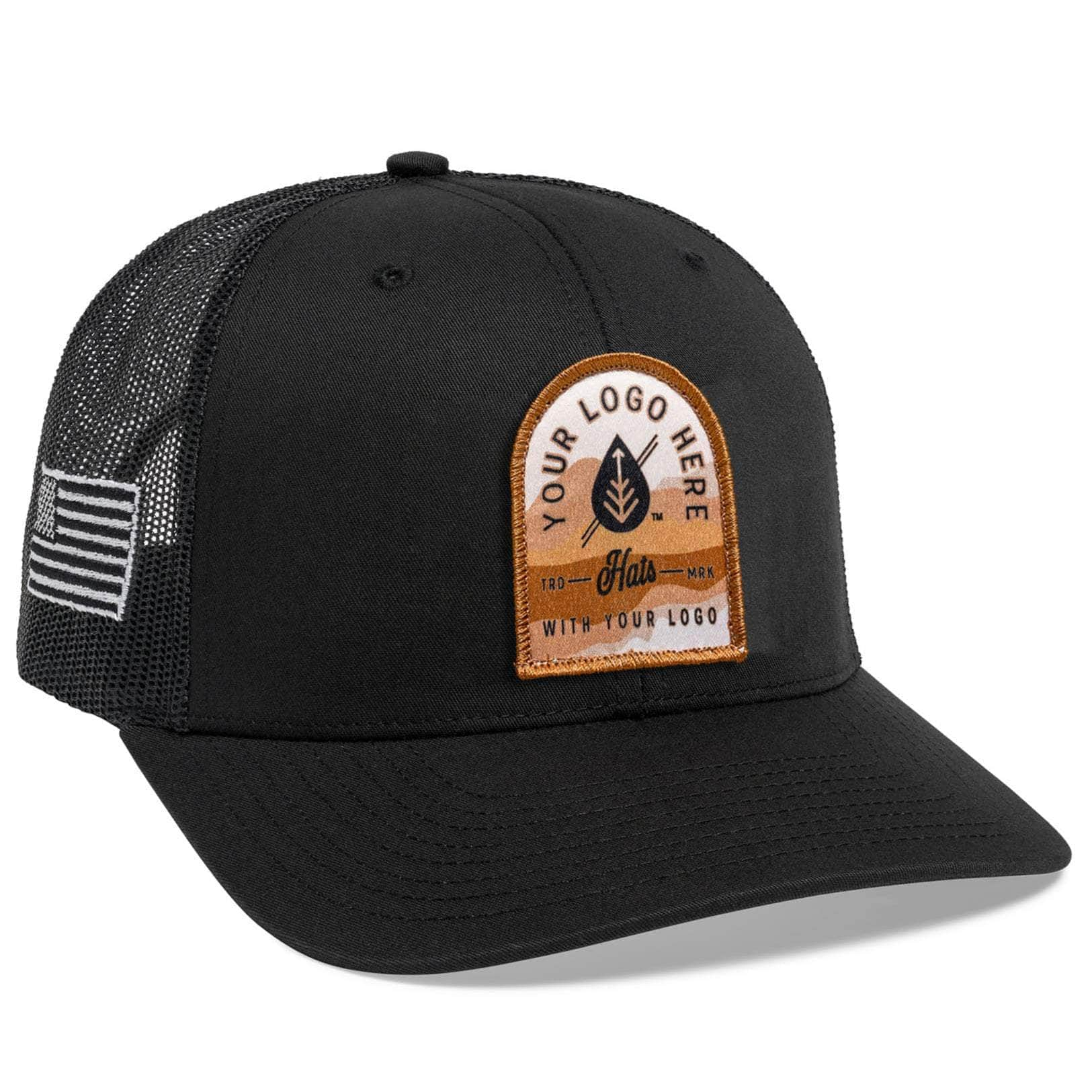 Black Blvnk C12 CTM custom patch trucker hat with your logo by Dekni Creations