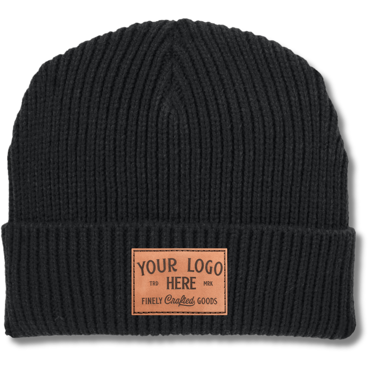 Port Authority C908 – Watch Cap Beanie | Custom Beanies with Your Logo in Bulk-leather-patch-Dekni Creations Inc.