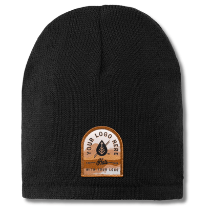 CP91L Port & Company® – Fleece-Lined Uncuffed Beanie | Custom Hats with Your Logo in Bulk-woven-patch-Dekni Creations Inc.