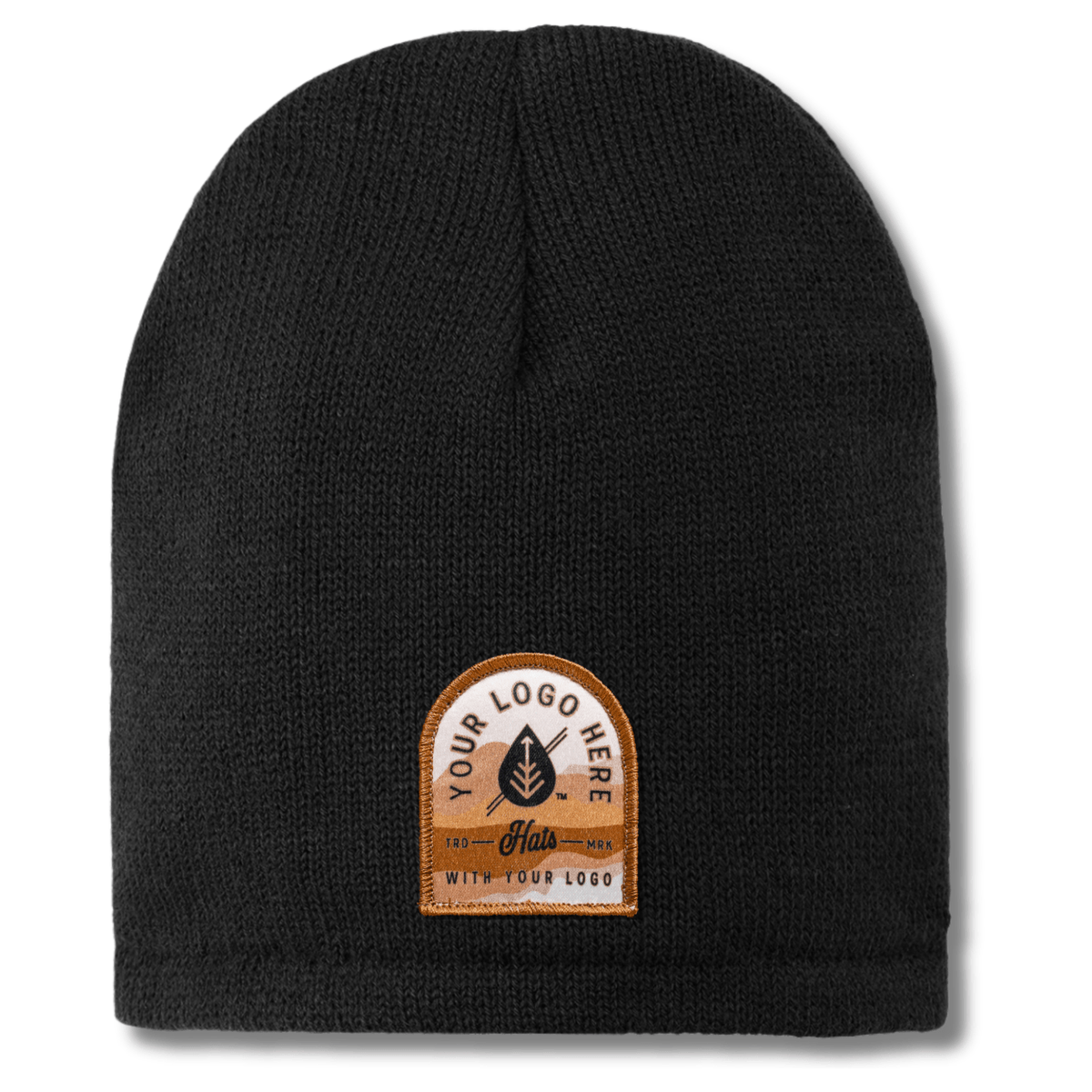 CP91L Port & Company® – Fleece-Lined Uncuffed Beanie | Custom Hats with Your Logo in Bulk-woven-patch-Dekni Creations Inc.