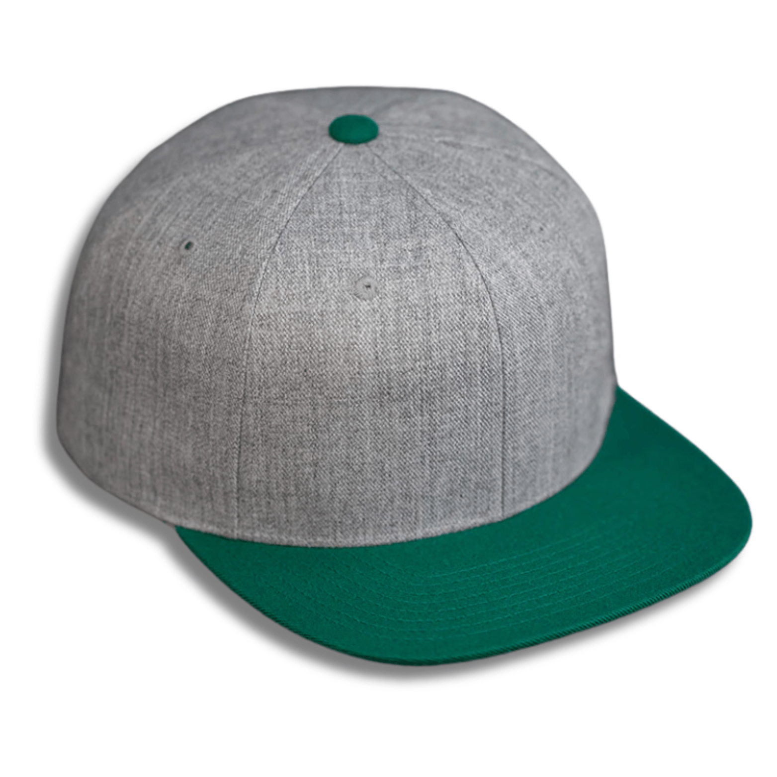 BLVNK C51 W High Profile Wool Flat Bill Hat Heather Grey Green Blank for Bulk Customization by Dekni Creations