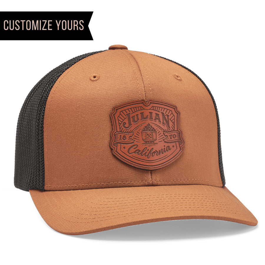 Custom Flexfit Hats with Leather Patch Logo | Dekni Creations | Flex Caps