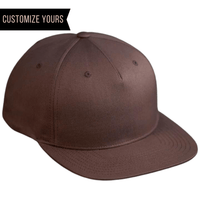 brown c55 ct 5 panel pinch front structured hard hat flat bill snap back high profile customized leather patch or embroidered logo for bulk ordering