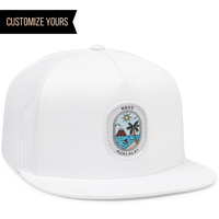 bulk 6006 white yupoong trucker flat bill hats 5 panel snapback with custom patch logo for business in usa