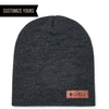 bulk custom cap america tkn28 8.5 inch knit uncuffed beanie 100% made and decorated in usa with custom patch logo for business
