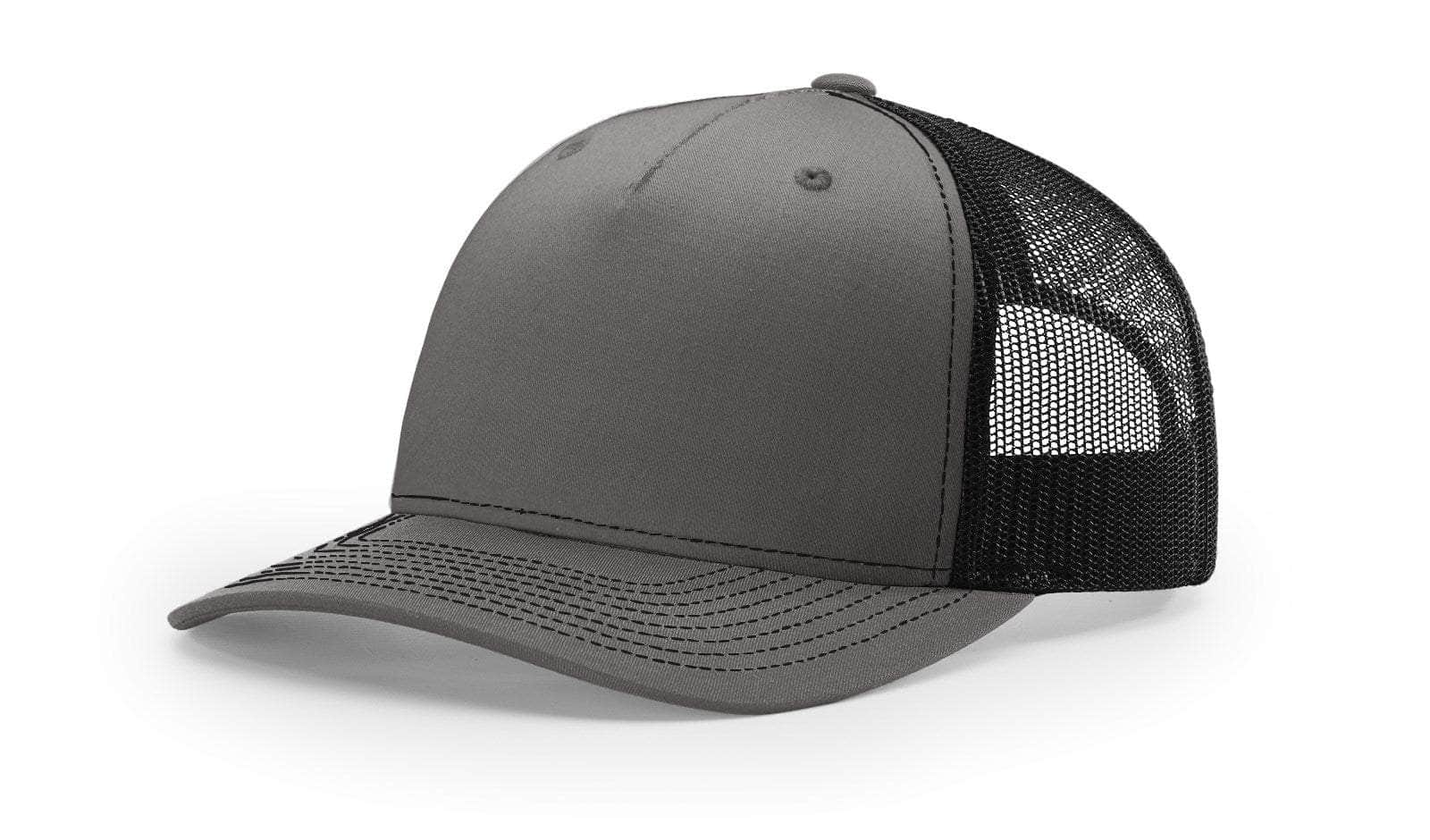 Charcoal Black Richardson 112FP Low Profile Trucker Hat Blank for Customizing With Your Logo In Bulk by Dekni Creations