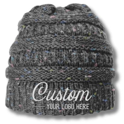 157 Richardson Beanie – Speckled Knit Slouch Stocking Cap | Custom Beanies with Your Logo in Bulk-embroidered-Dekni Creations Inc.
