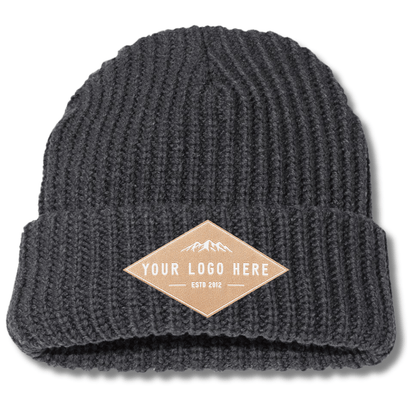 Sportsman SP90 – Chunky Knit Extra Thick Beanie | Custom Beanies with Your Logo in Bulk-woven-patch-Dekni Creations Inc.