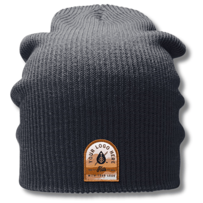 Baker Super Slouch Soft Knit Beanie – Multi-Fit Cuffed & Uncuffed | Custom Beanies with Your Logo in Bulk-embroidered-Dekni Creations Inc.
