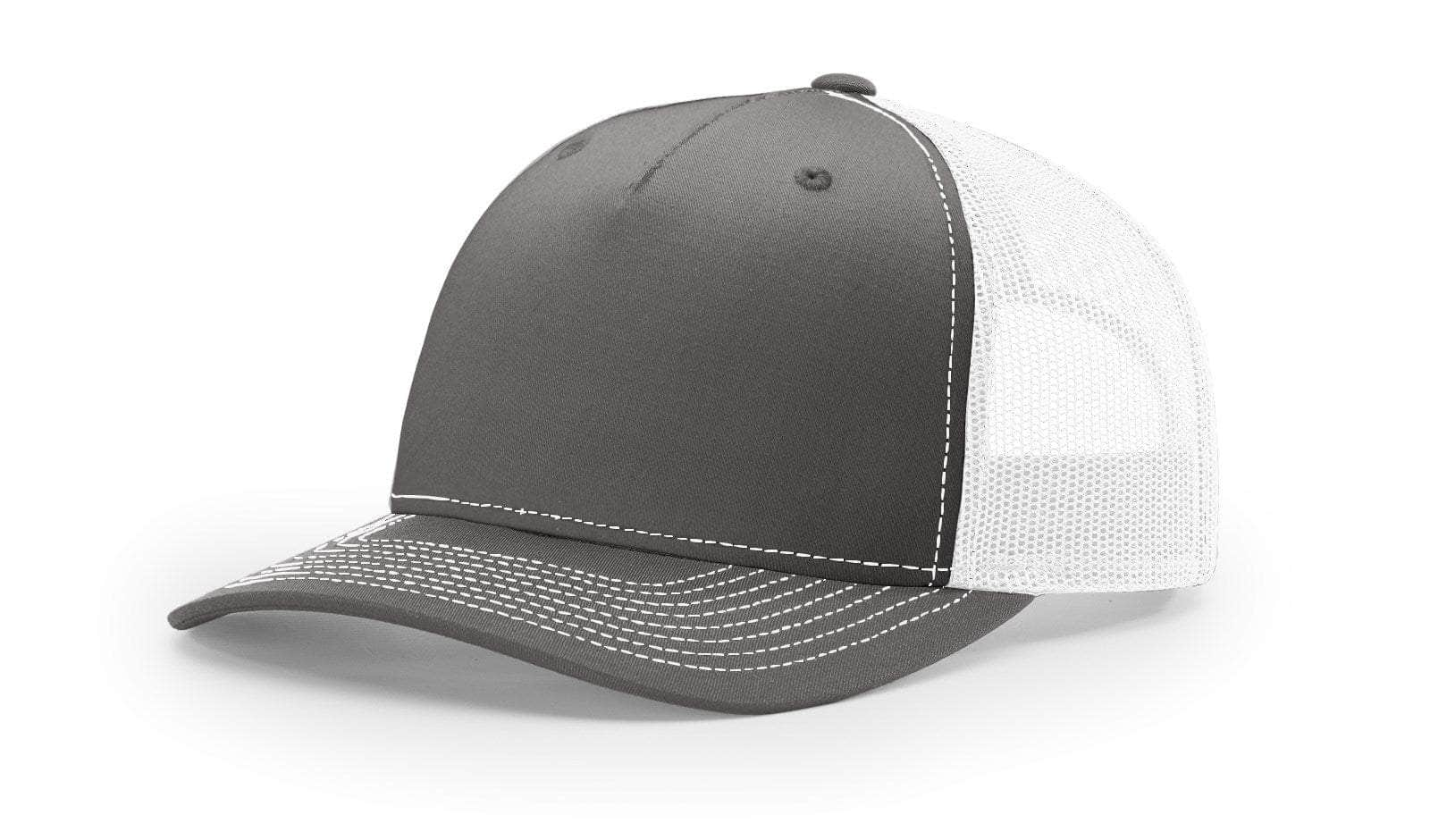 Charcoal White Richardson 112FP Low Profile Trucker Hat Blank for Customizing With Your Logo In Bulk by Dekni Creations