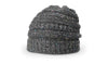 charcoal speckled rib knit slouch winter beanie customized with your logo