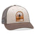 Cream brown Richardson 115 custom patch low profile trucker hat with your logo by Dekni Creations