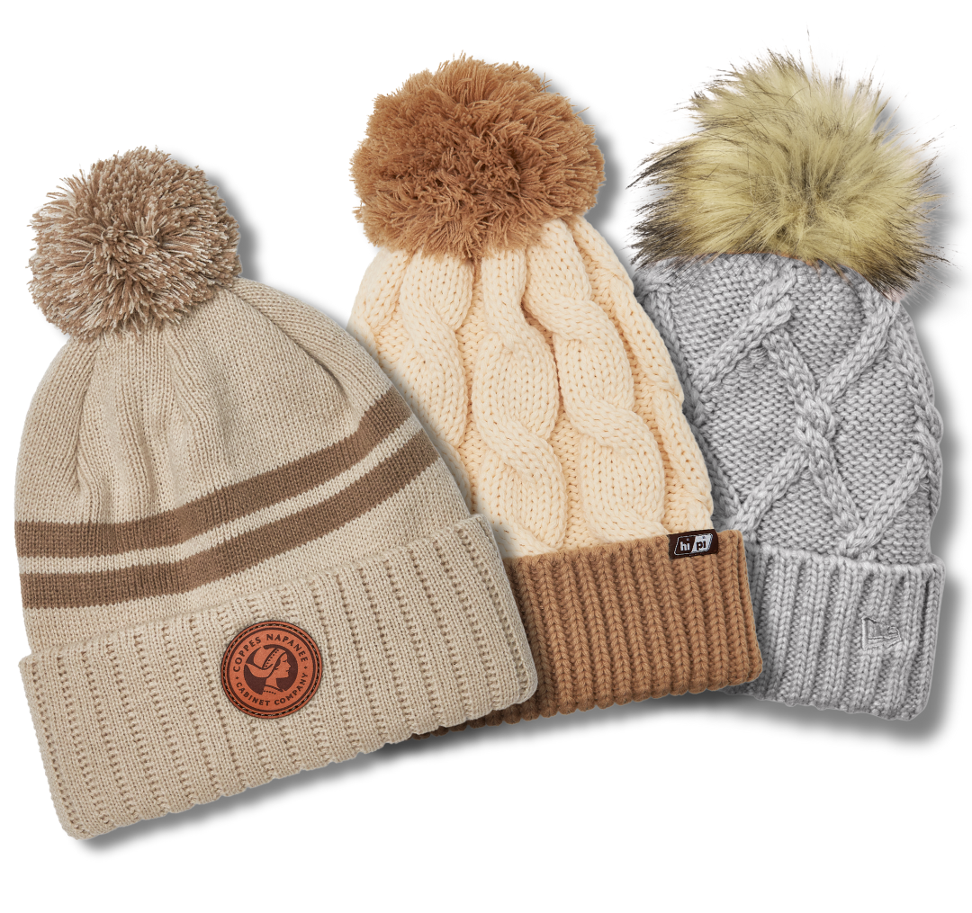 custom beanies with pom pom