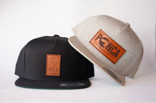 custom snapback with patch leather