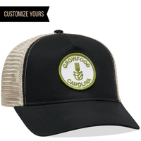 custom ec7094 econscious organic cotton recycled trucker mesh 5 panel snapback sustainable headwear with recycled embroidery thread for patch and non toxic veg tan leather patches with custom logo in bulk for business
