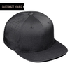 Black 6 Panel Perforated Performance Custom Snapbackcap Embroidery engraved leather patch