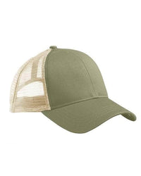 green khaki eco friendly organic cotton trucker hat customizable in bulk wholesale