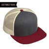 customizable logo blue maroon trucker hat