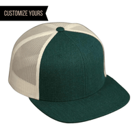 customizable logo spruce forest green khaki trucker hat