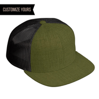 customizable logo olive green black trucker hat