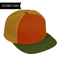 customizable logo orange green trucker hat