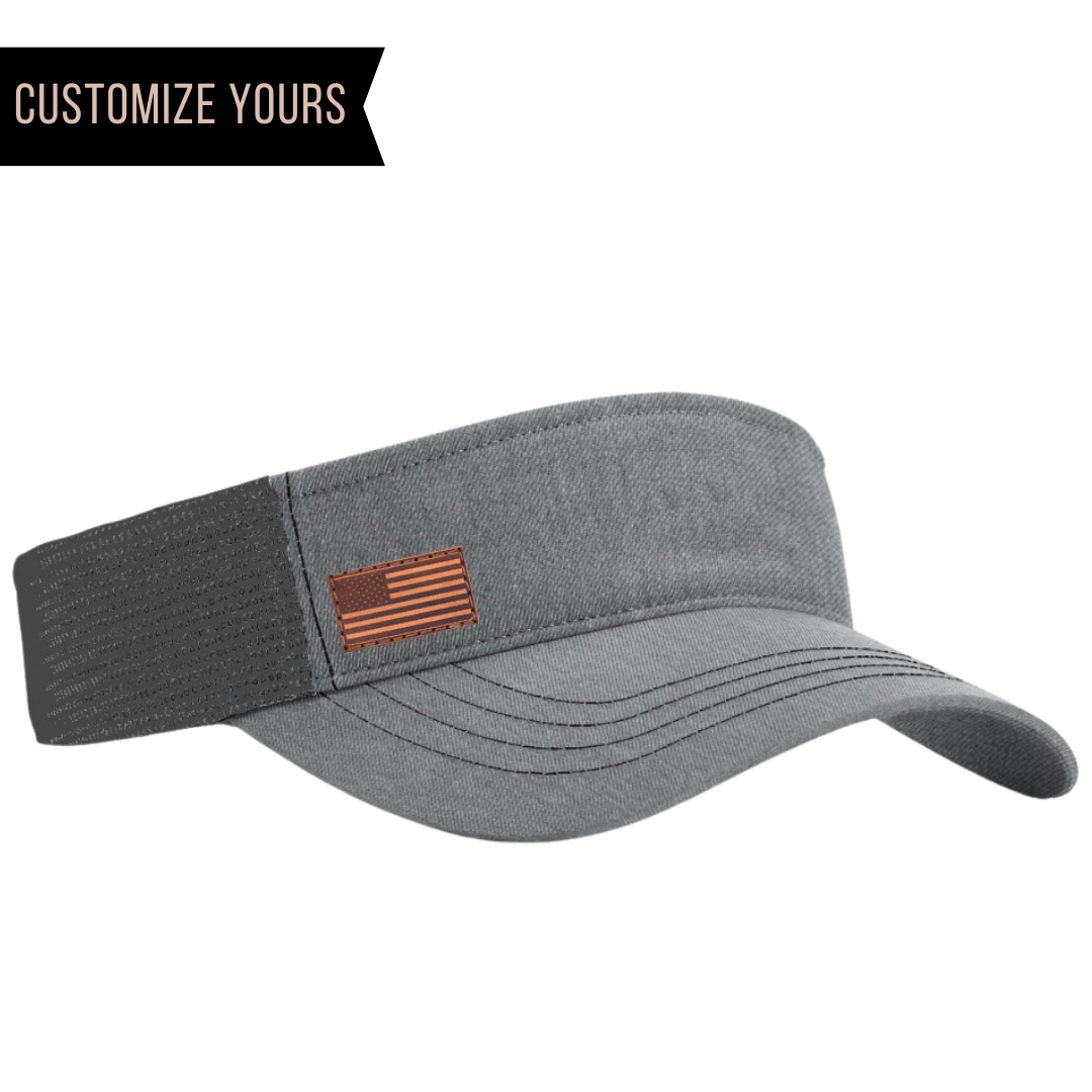 customized leather patch hat visors richardson 712 trucker visor  