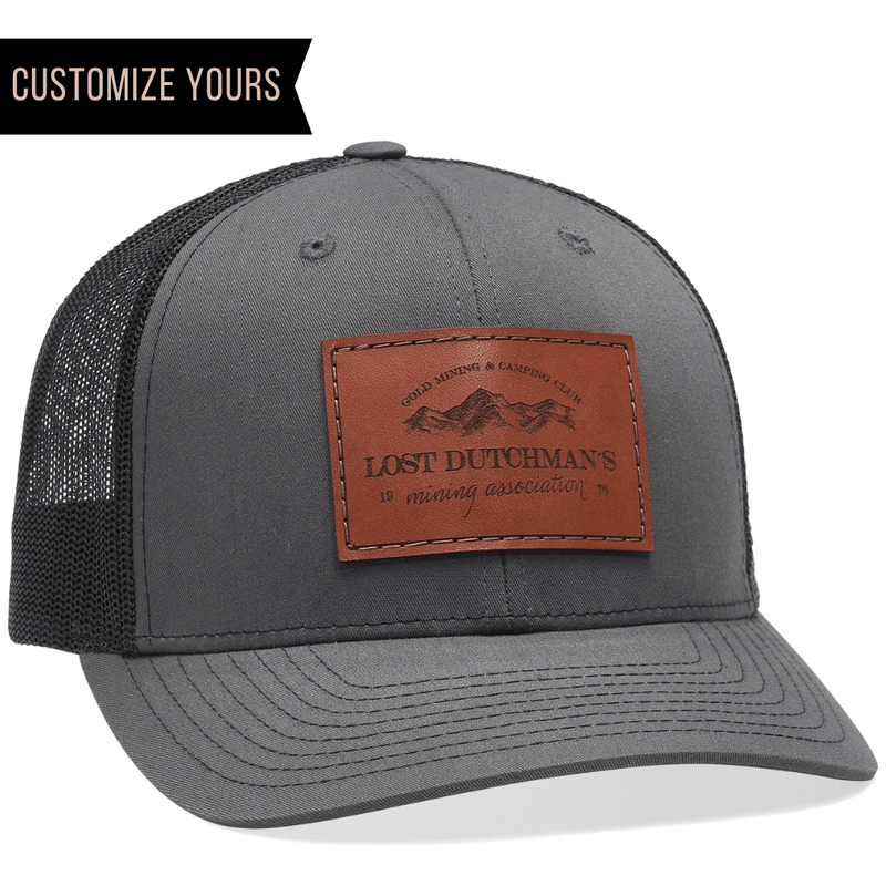 Bulk or Single - Custom Leather Patch Hat 24 Pack of Hats / Choc Chip/Grey Brown