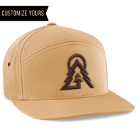 custom logo embroidery on yellow 7 panel hat for bulk purchase